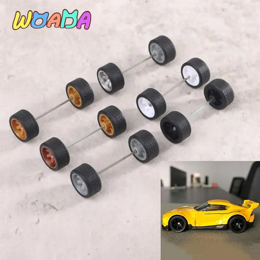 Null 1:64 Tires Hot Wheels Car Hotwheels Cars 1/64 Wheels Autos Hotwheels Rubber Tires Model Tire Model Car Wheels for Hotwheels