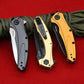 Kershaw 7777 Bareknuckle Flipper Ball Bearing Folding Knife 14C28N Plain Blade Aluminum Handle Outdoor Camping Pocket EDC Tools