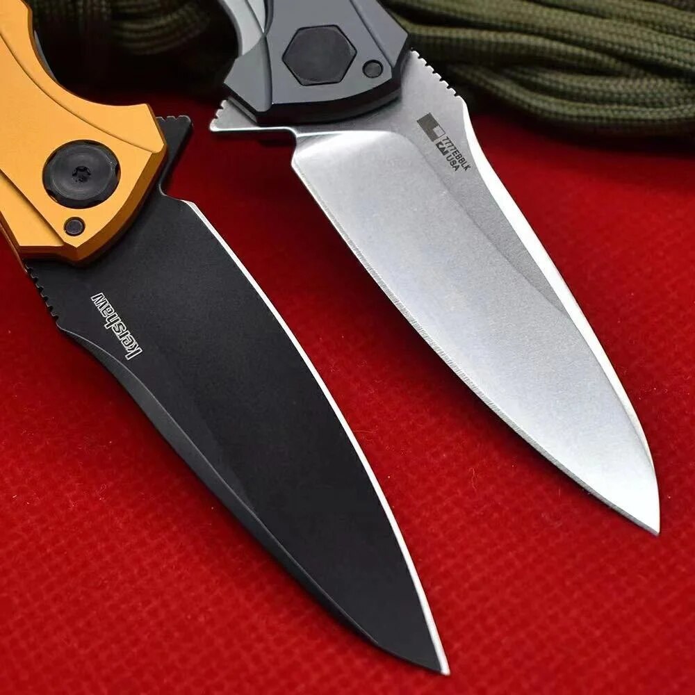 Kershaw 7777 Bareknuckle Flipper Ball Bearing Folding Knife 14C28N Plain Blade Aluminum Handle Outdoor Camping Pocket EDC Tools