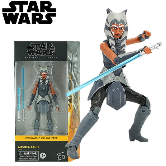 Star Wars Ahsoka Tano Action Figures Toys 6 Inch Movable Statues Model With Blue Lightsaber Collectible Ornaments Gifts