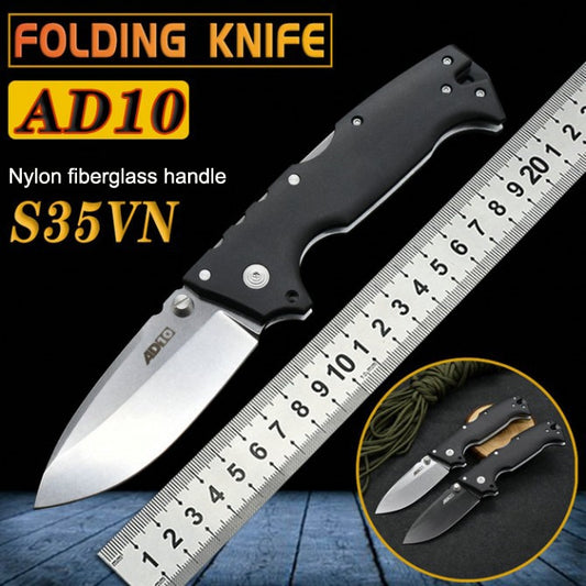 Cold Steel AD10 Outdoor Survival Folding Camping Pocket Defensive Knife S35VN Blade Survival Tactical Knives Utility EDC Tool