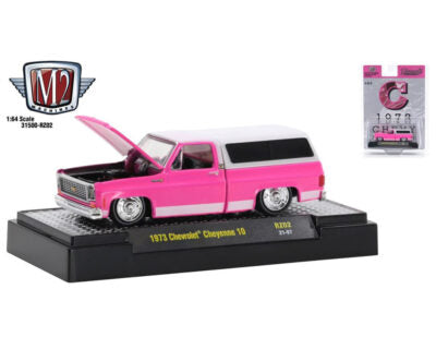 M2 Machines 1:64 Riverside Show Exclusives 1973 Chevrolet Cheyenne 10 With Camper Top “C ” Pink Limited 6,000 Pieces Squarebody