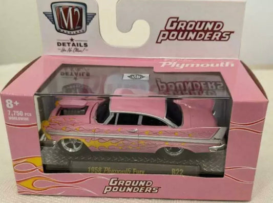 M2 Machines Ground Pounders 1958 Plymouth Fury R22 21-09 Die-Cast 1:64