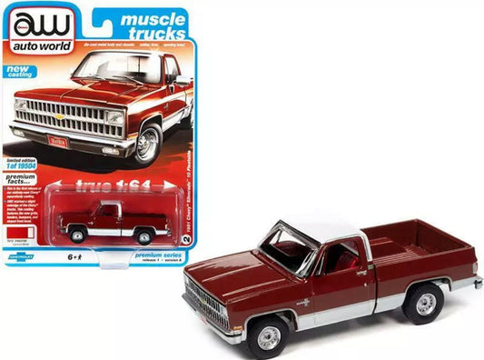 Auto World 1/64 Diecast Car 1981 Chevrolet Silverado 10 Fleetside Truck AWSP062A